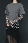 SWAYING/KNIT round hem half-sleeved pullover SW24SS1T45 dark gray